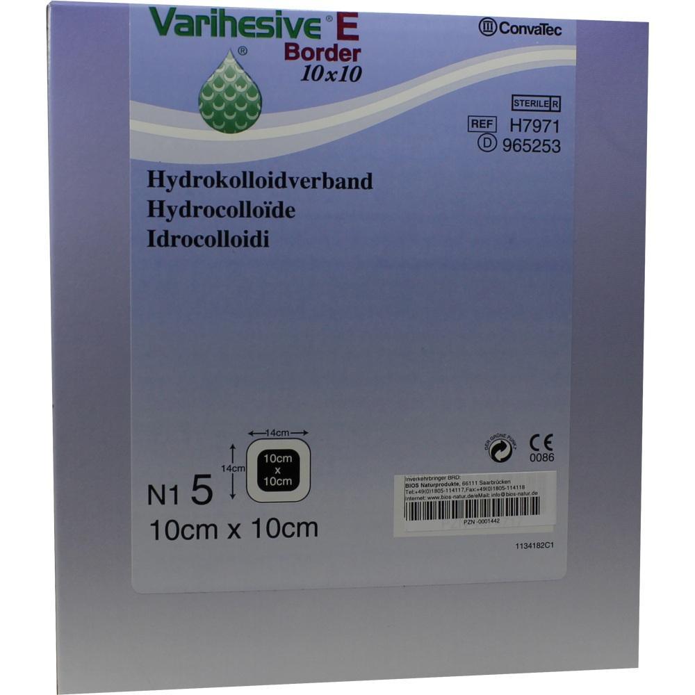 Verpackung eines 10x10 cm gro&szlig;en Hydrokolloidverbands der Marke Varihesive.