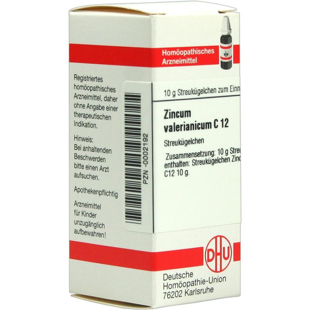 Wei&szlig;e Medikamentenverpackung mit der Aufschrift "Zincum valerianicum C 12".