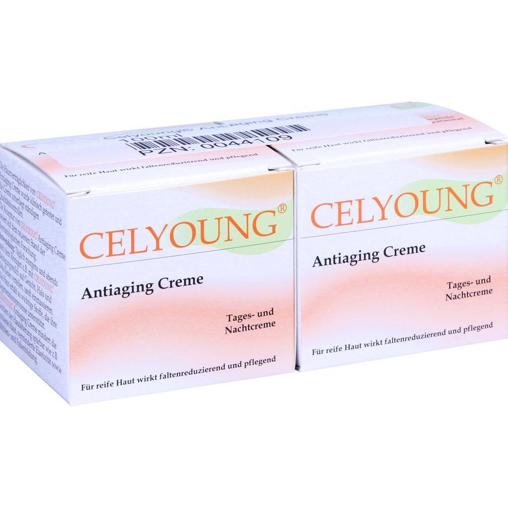 Zwei Packungen Celyoung Antiaging Creme f&uuml;r Tag und Nacht.
