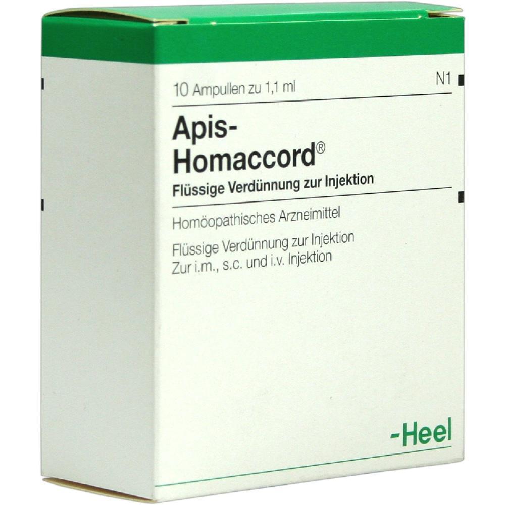 Wei&szlig;e Medikamentenbox mit der Aufschrift "Apis-Homaccord".