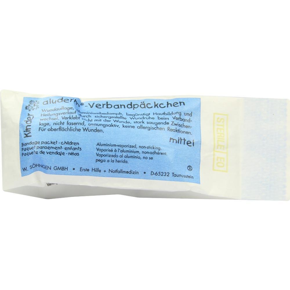 Das Bild zeigt ein kleines Verbandp&auml;ckchen mit blauer Verpackung f&uuml;r Kinder.
