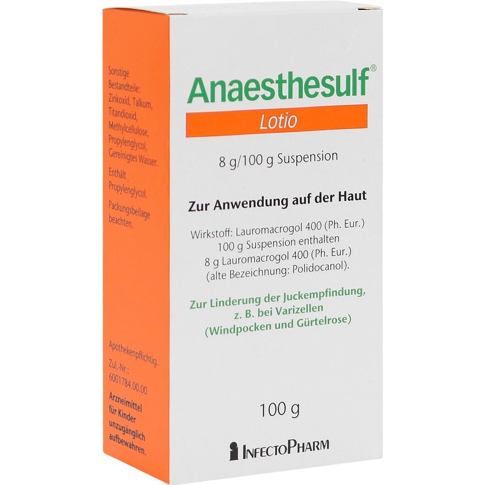 Verpackung der Anaesthesulf Lotio zur Linderung von Juckreiz auf der Haut.
