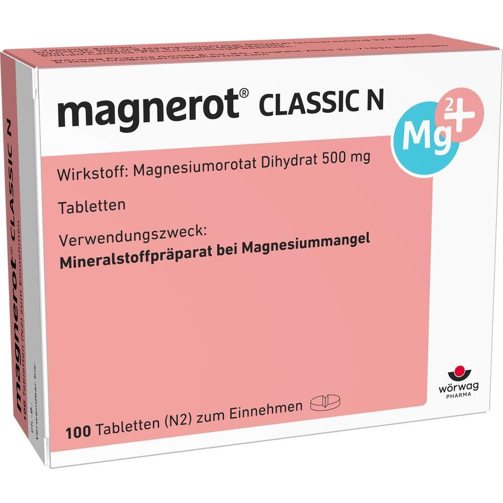 Eine rosa Medikamentenverpackung f&uuml;r Magnesiumtabletten gegen Magnesiummangel.