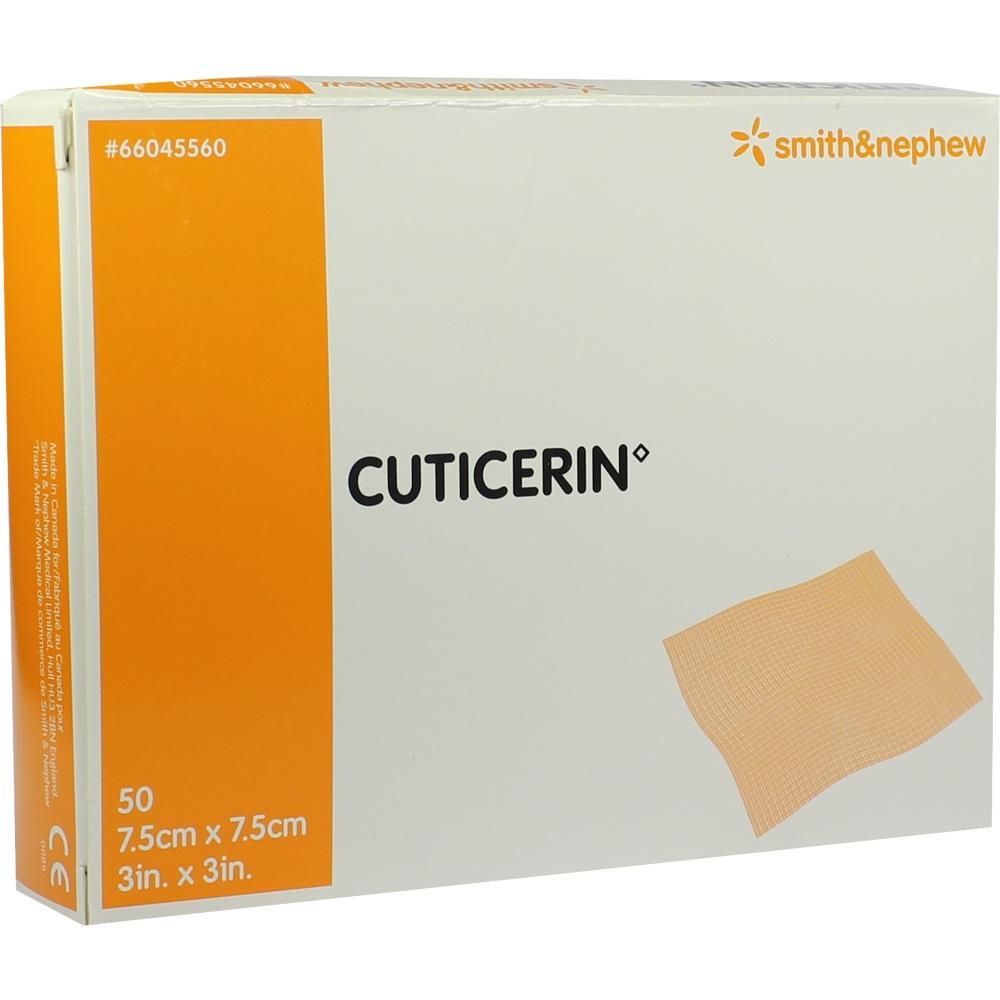 Wei&szlig;e Schachtel mit der Aufschrift "Cuticerin" und einem orangefarbenen Quadrat.