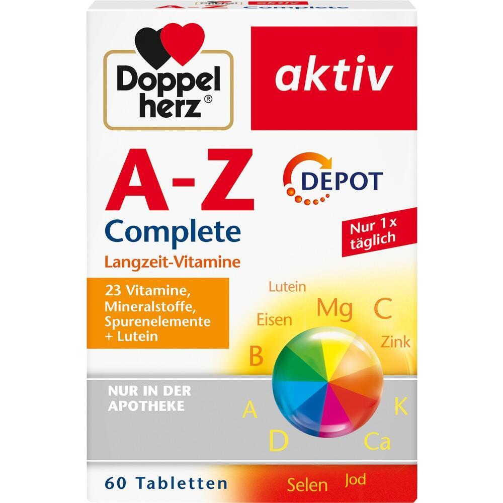 Eine Verpackung f&uuml;r Vitamin-Tabletten von Doppelherz mit 23 Vitalstoffen.