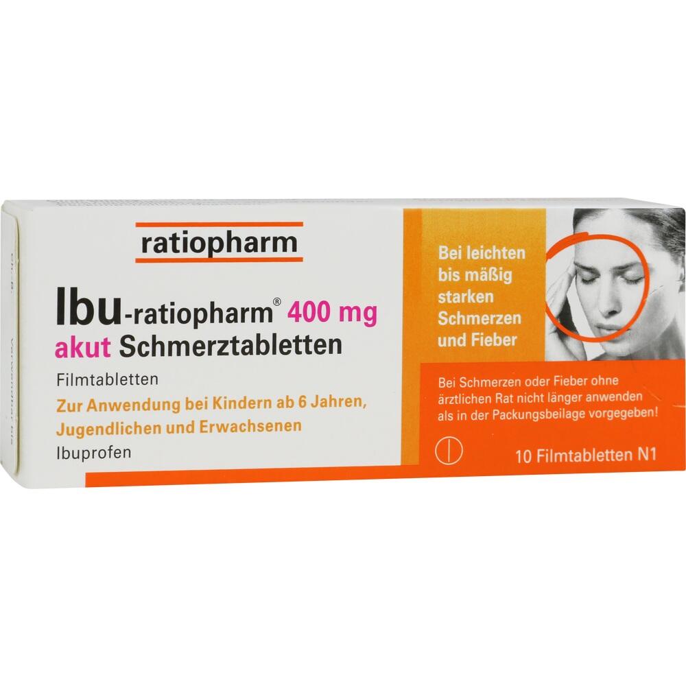 Eine Verpackung von IBU-ratiopharm 400 mg Schmerztabletten f&uuml;r Jugendliche und Erwachsene.