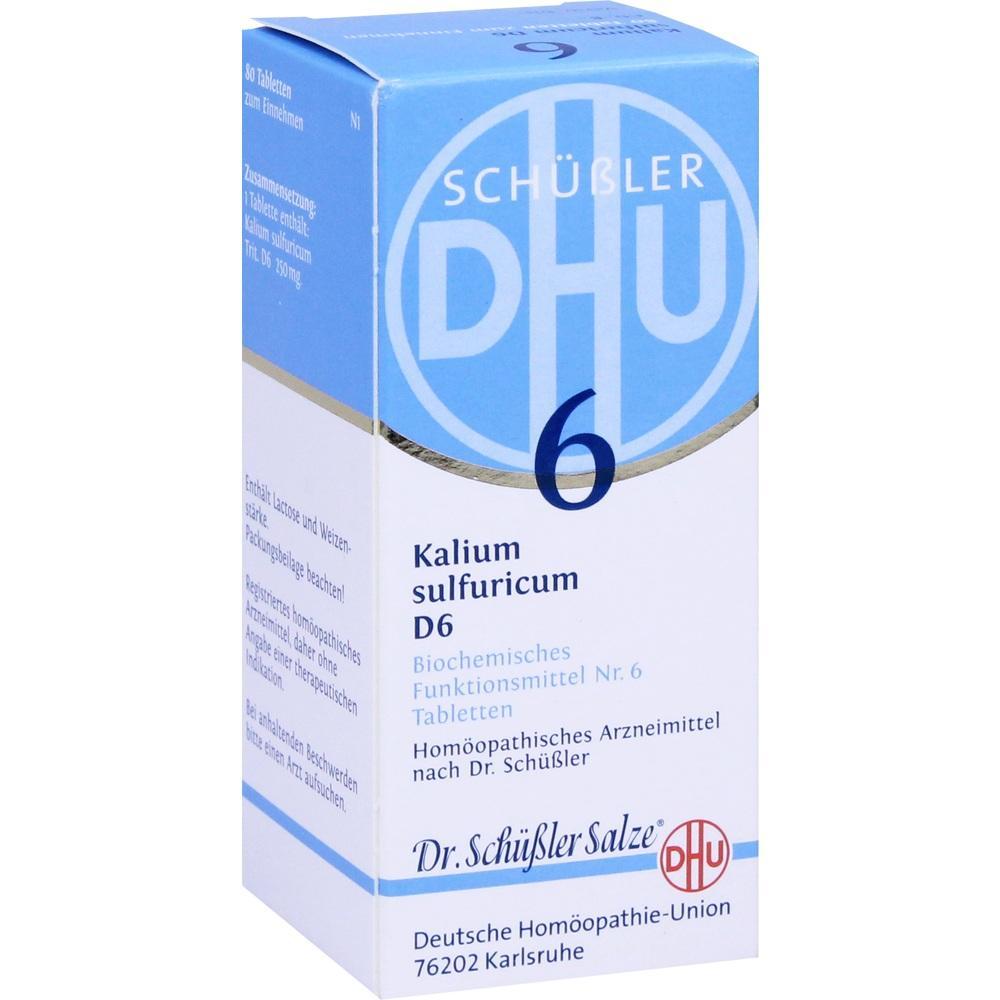Eine Packung Sch&uuml;&szlig;ler-Salze mit Kalium sulfuricum D6 Tabletten.