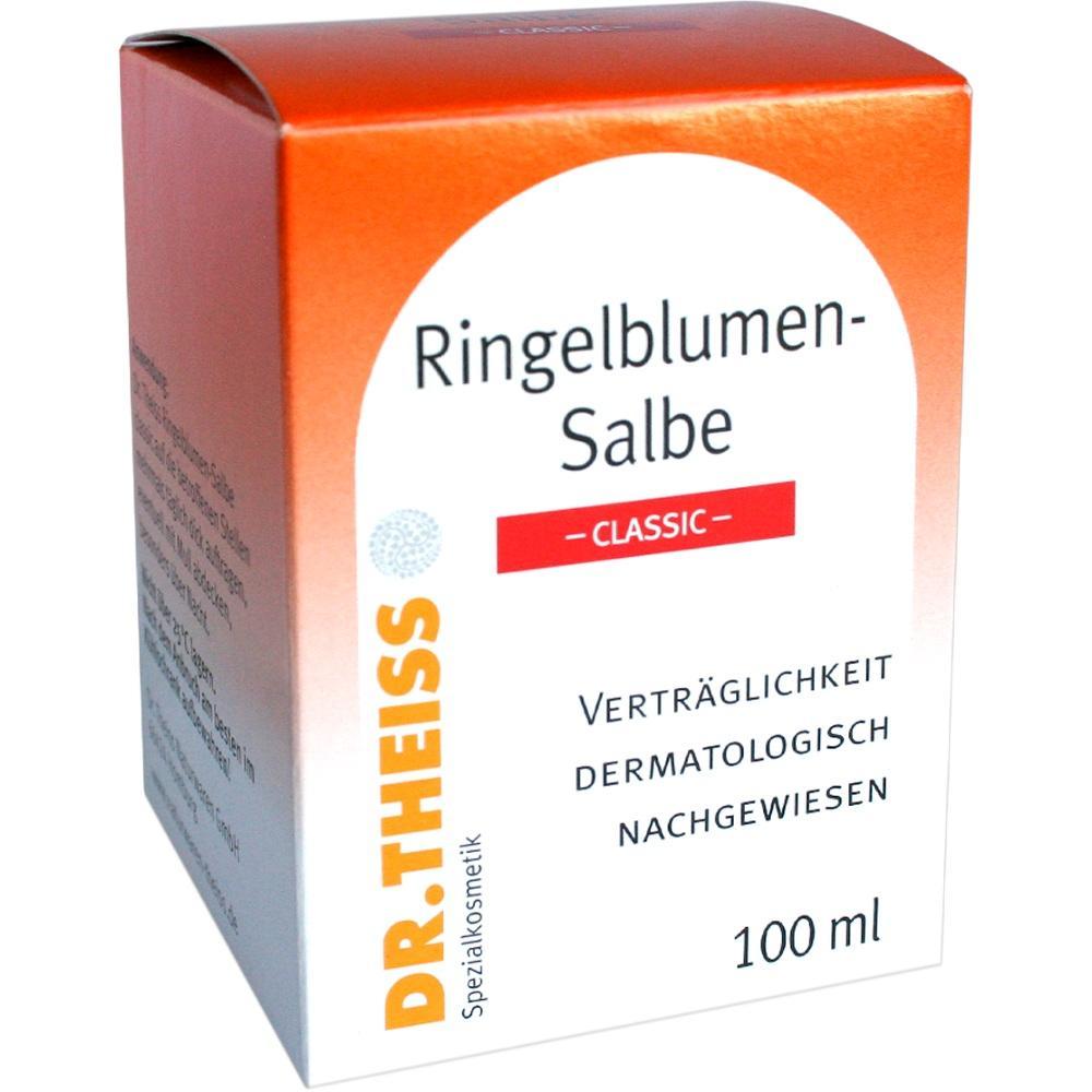 Eine orange-wei&szlig;e Packung mit der Aufschrift "Ringelblumen-Salbe Classic".