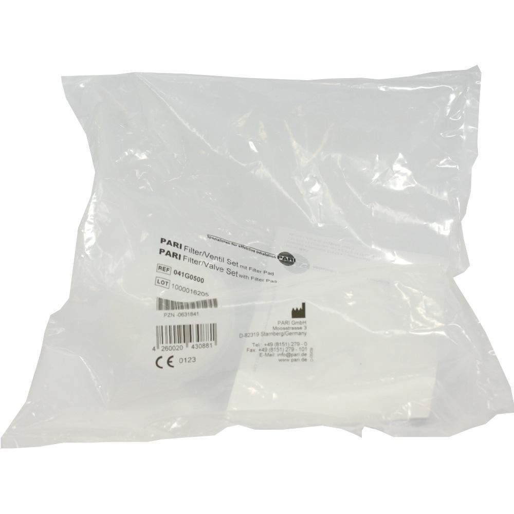 Eine durchsichtige Verpackung mit einem Filterset von PARI.