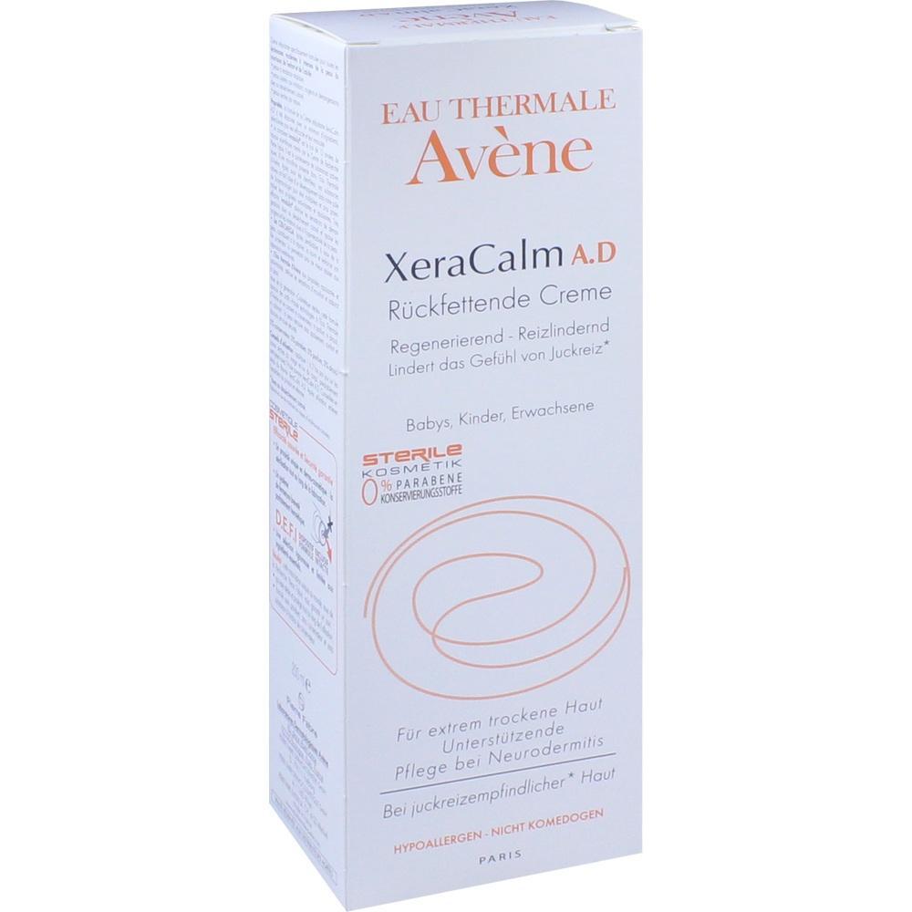 Wei&szlig;e Verpackung einer r&uuml;ckfettenden Creme von Av&egrave;ne f&uuml;r empfindliche Haut.