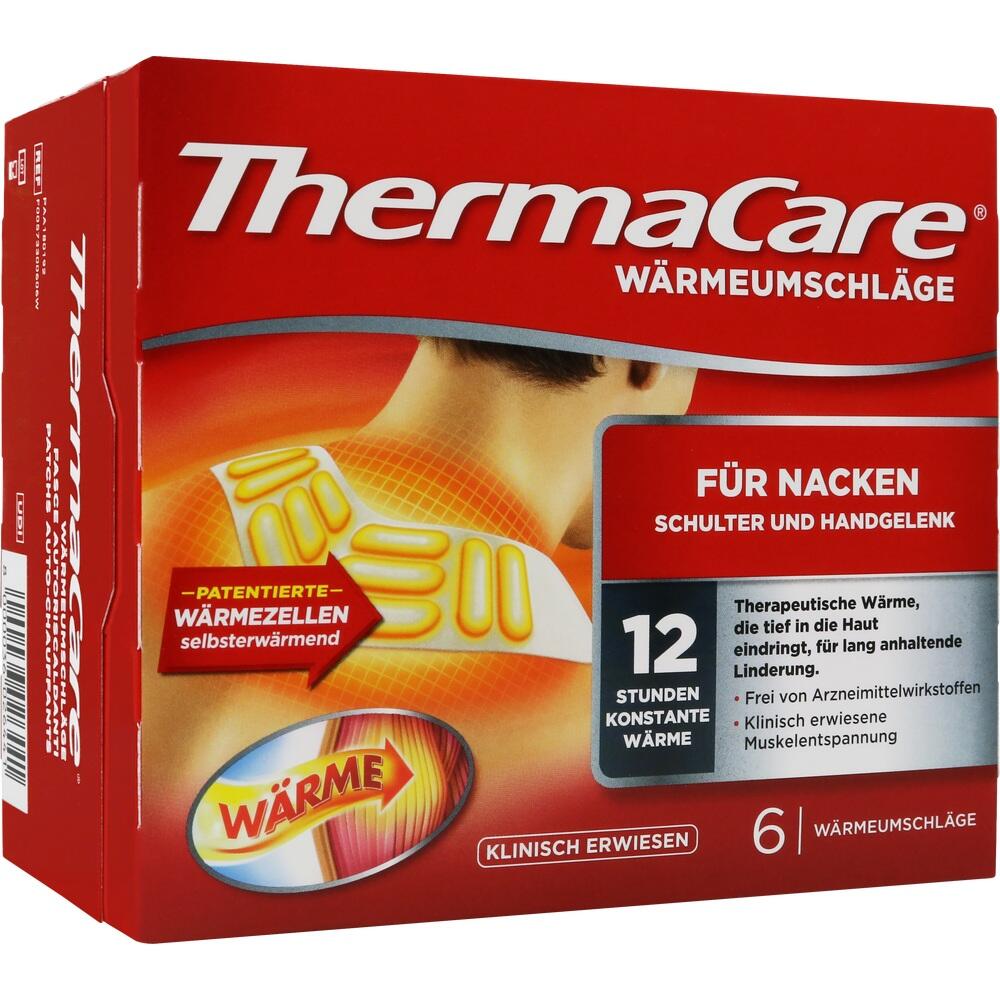 Rote Verpackung mit W&auml;rmepflastern f&uuml;r Nacken, Schulter und Handgelenk.