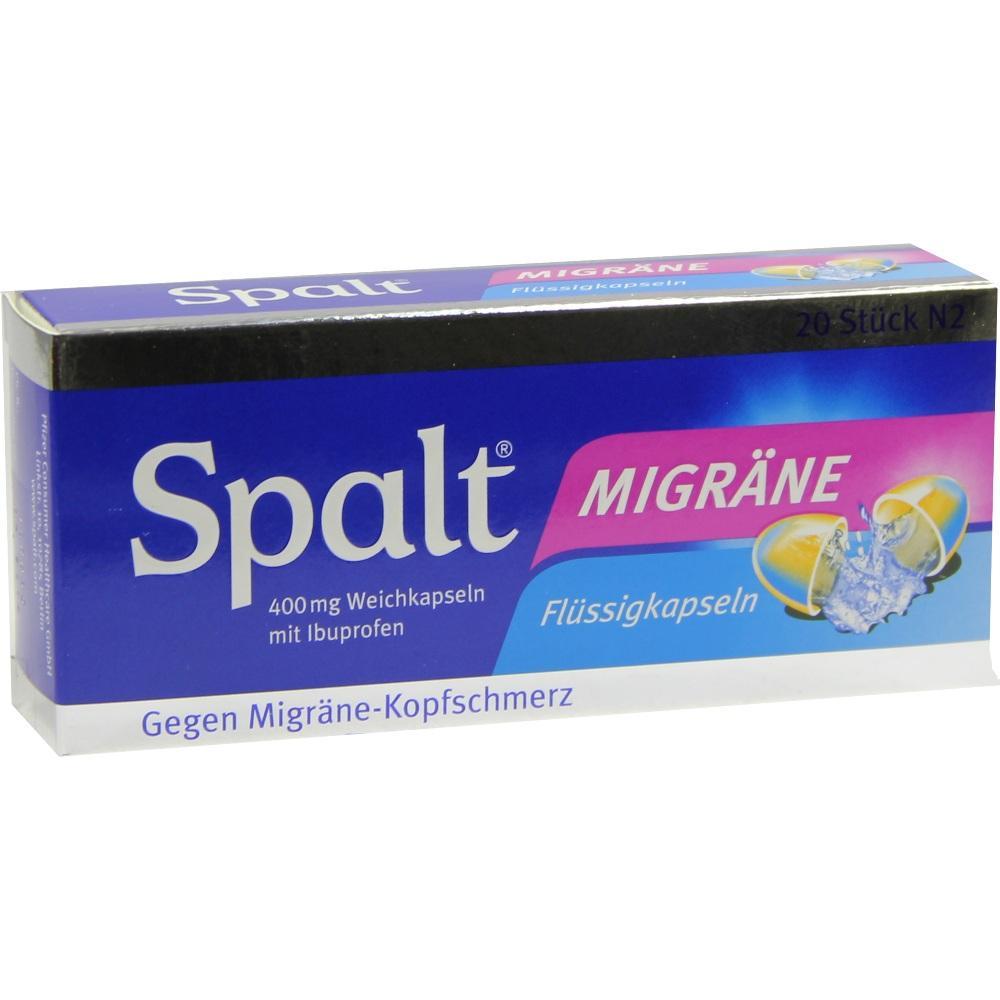 Eine Packung Schmerzmittel gegen Migr&auml;ne mit Ibuprofen.
