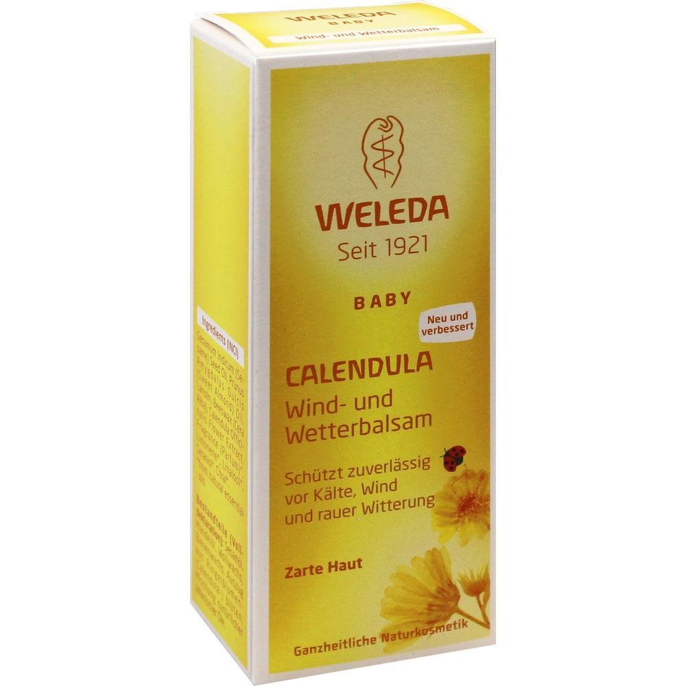 Gelbe Verpackung von Weleda Calendula Babybalsam, sch&uuml;tzt vor Wetter.