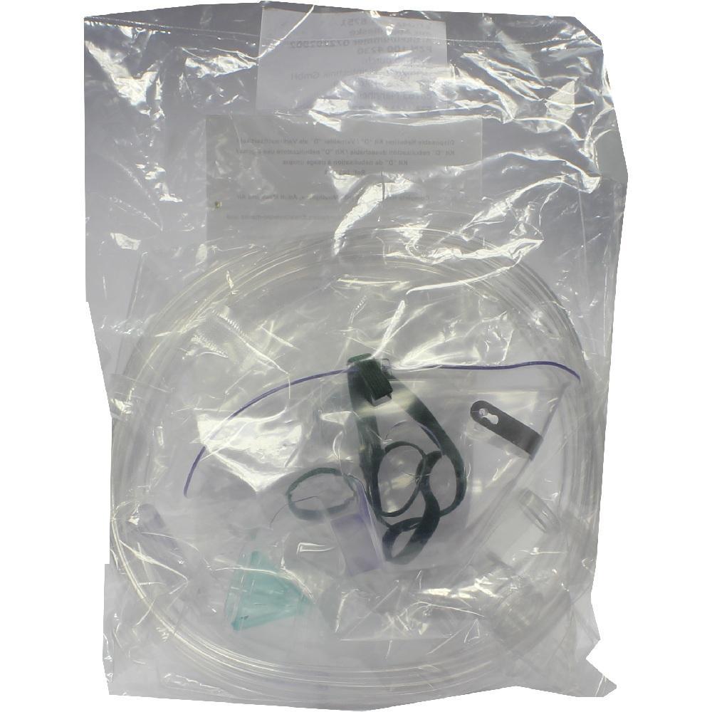 Eine versiegelte Plastikt&uuml;te mit einem medizinischen Schlauchset darin.