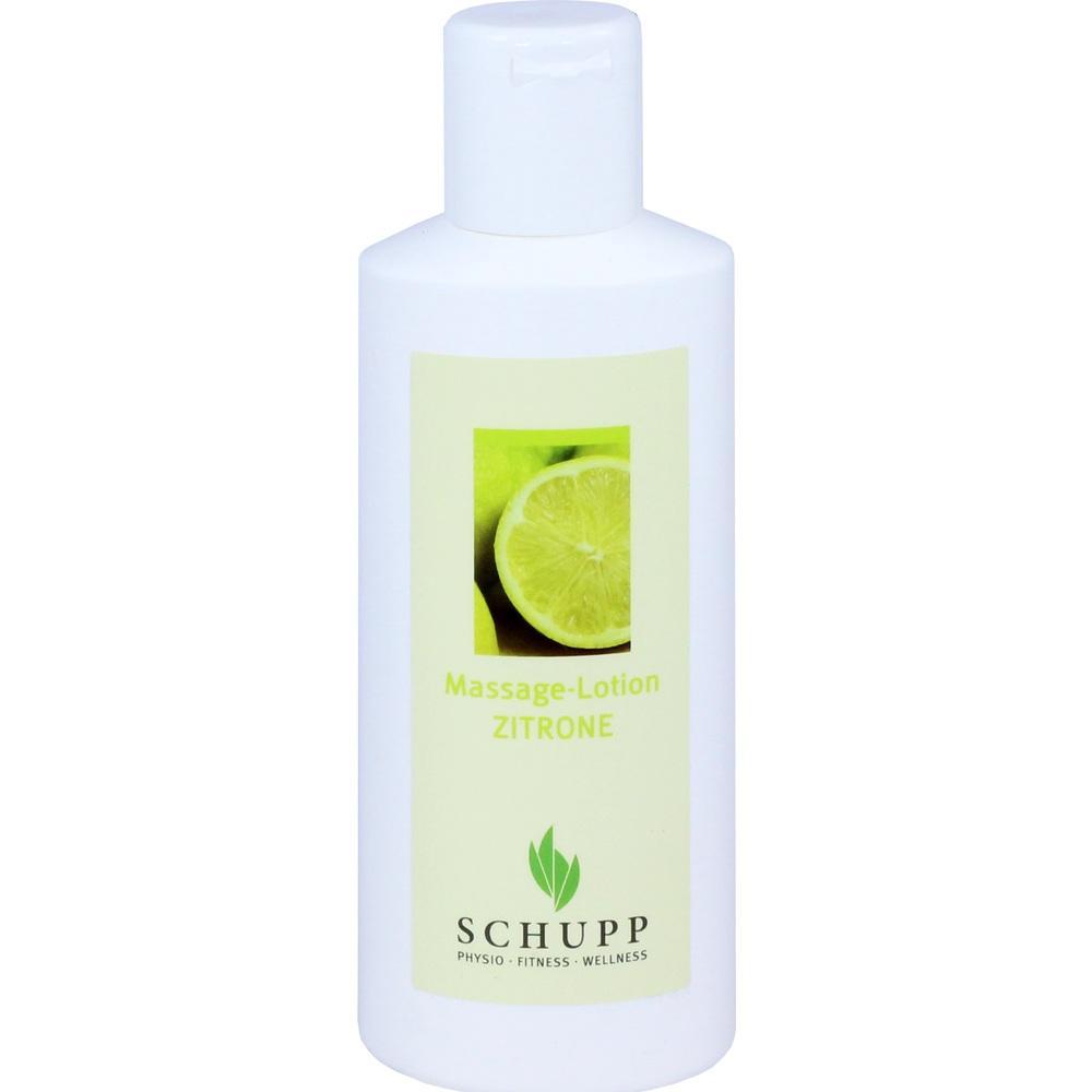 Wei&szlig;e Flasche mit Zitronen-Massage-Lotion.