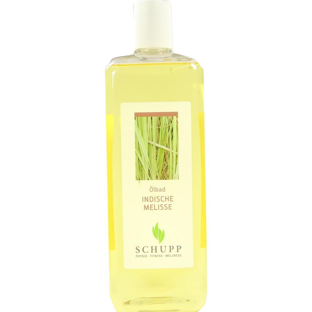Flasche mit gelbem &Ouml;lbad mit der Aufschrift "Indische Melisse".