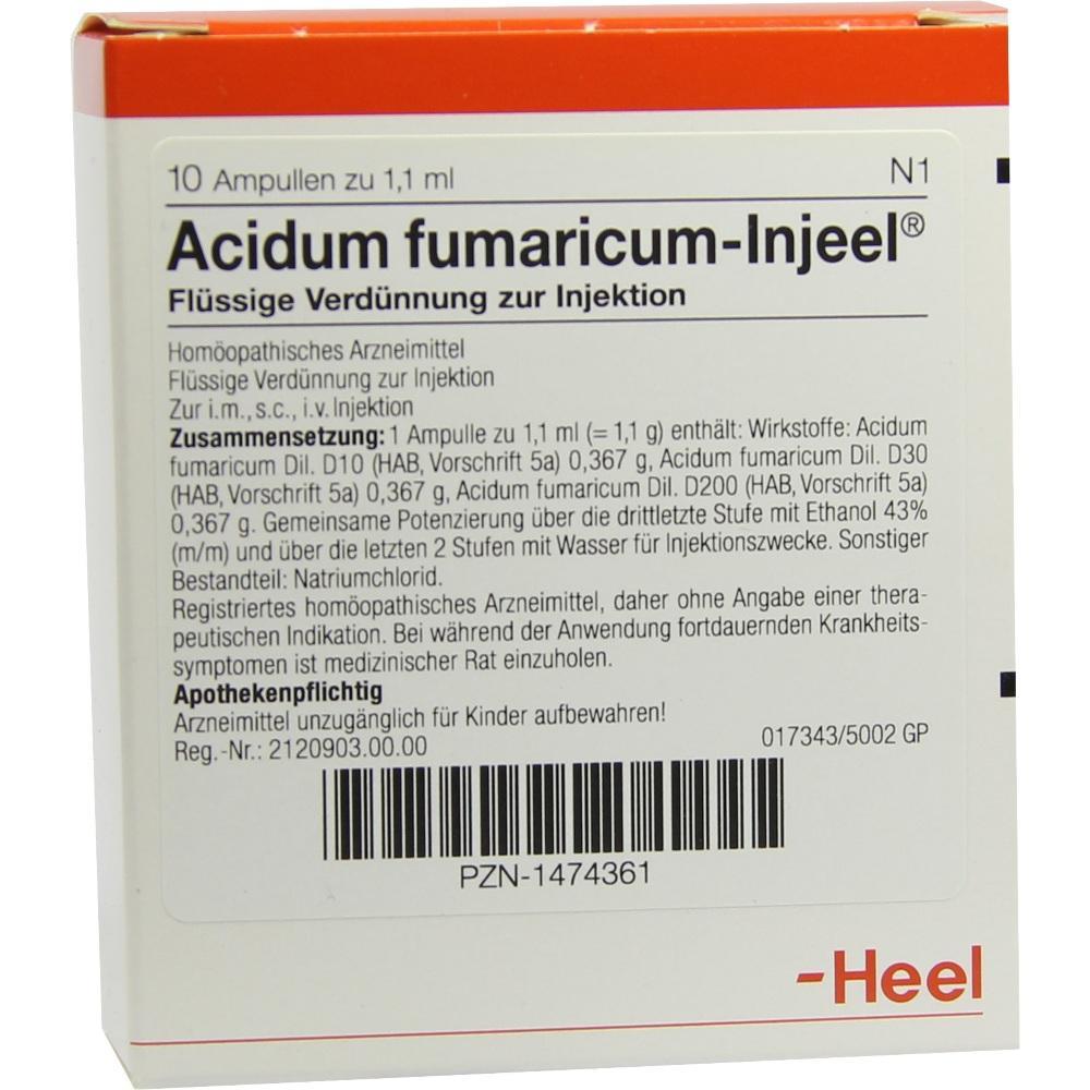 Packung von Acidum fumaricum-Injeel, einem hom&ouml;opathischen Injektionsmittel.