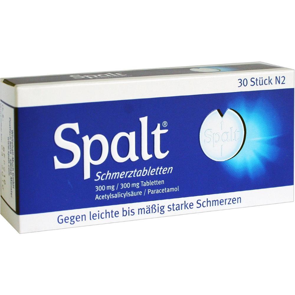 Eine Packung Spalt Schmerztabletten gegen leichte bis m&auml;&szlig;ig starke Schmerzen.