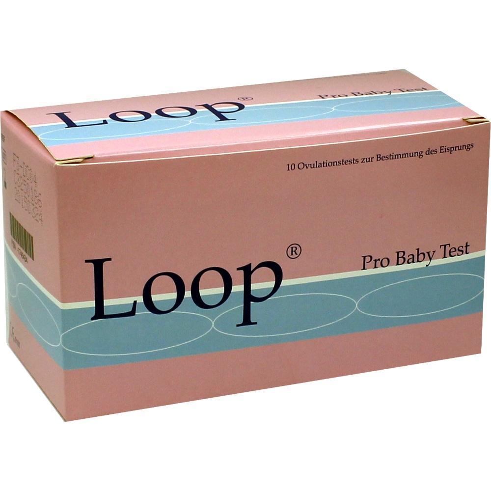 Eine rosa Schachtel mit dem Aufdruck "Loop Pro Baby Test".