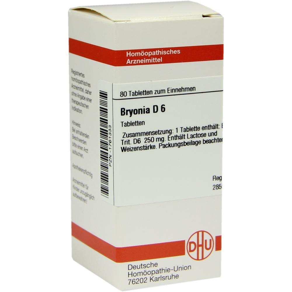 Schachtel mit hom&ouml;opathischen Tabletten "Bryonia D 6".