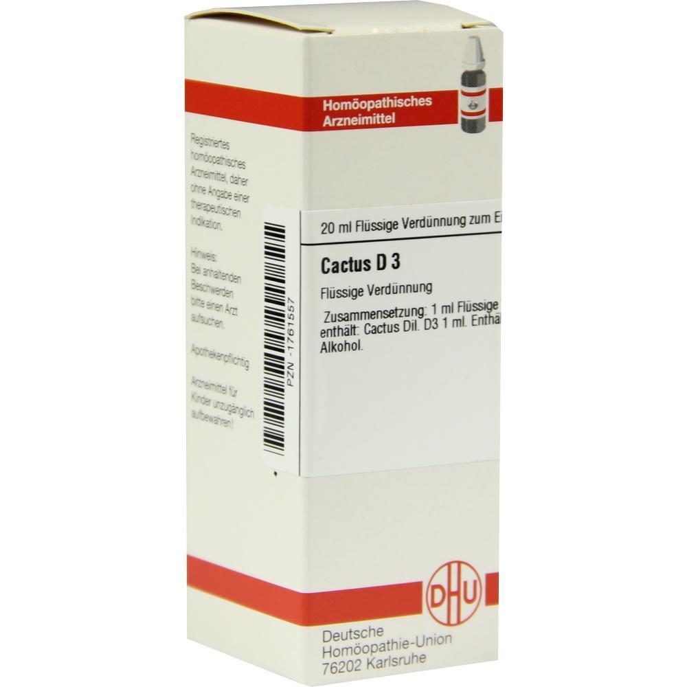 Eine Packung mit hom&ouml;opathischem Mittel namens Cactus D3.