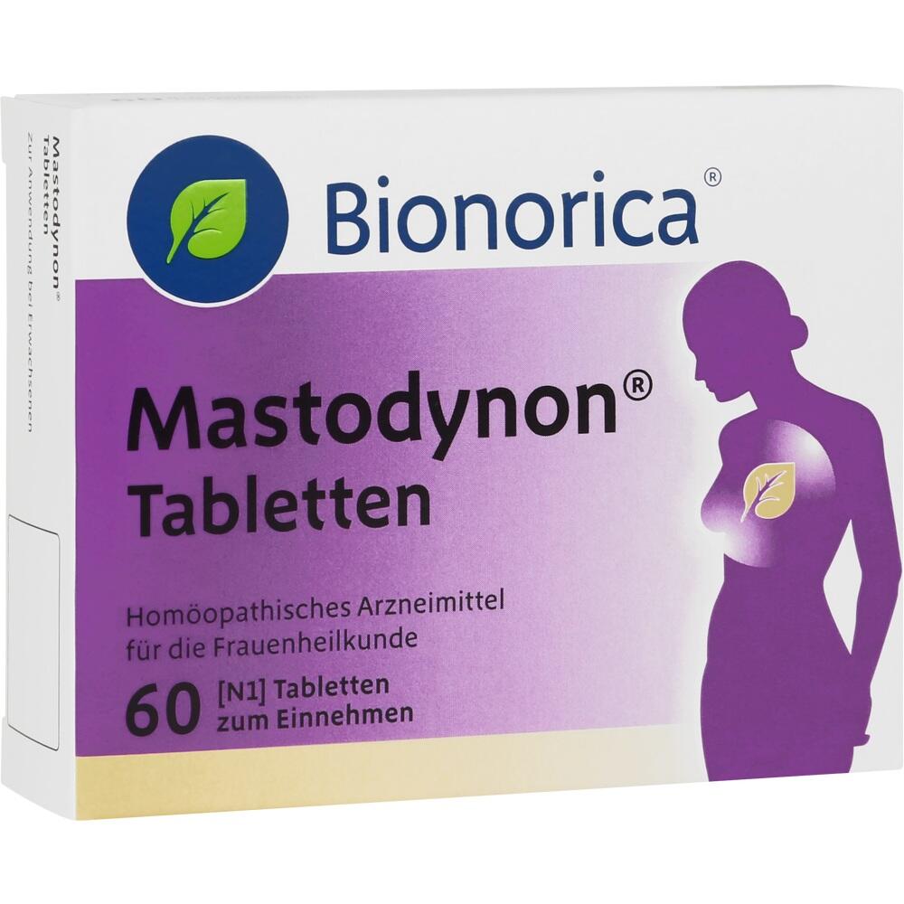 Mastodynon-Packung mit 60 Tabletten zur Unterst&uuml;tzung der Frauenheilkunde.