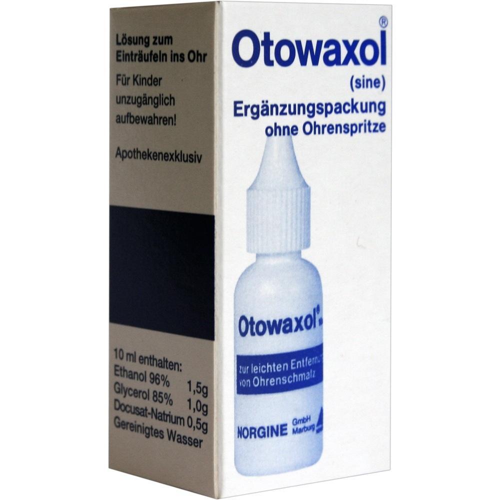 Flasche von Otowaxol, einer L&ouml;sung zur Entfernung von Ohrenschmalz.