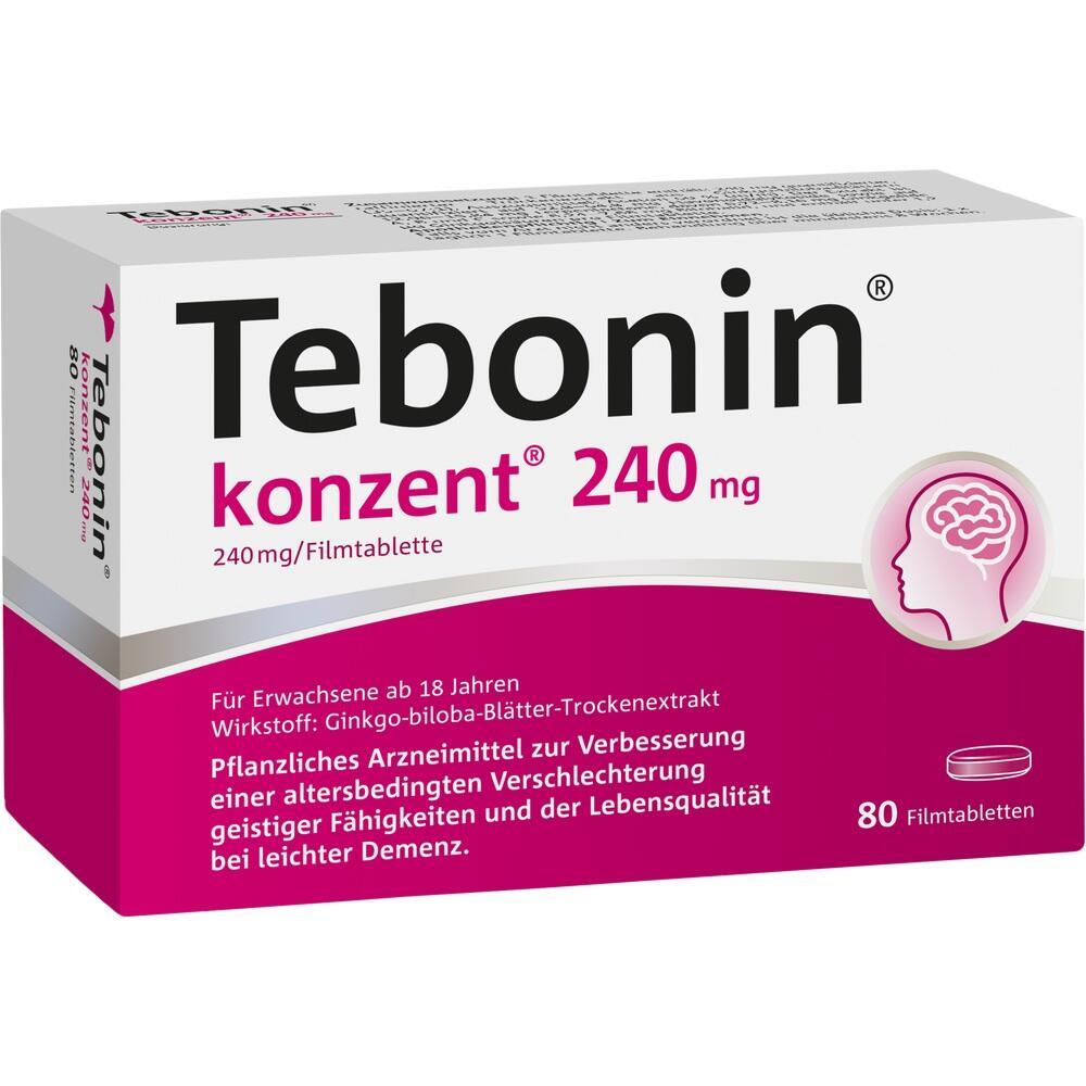Verpackung eines pflanzlichen Arzneimittels namens Tebonin gegen Ged&auml;chtnisprobleme.