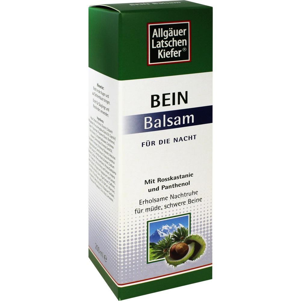 Gr&uuml;ne und wei&szlig;e Verpackung von Bein Balsam f&uuml;r die Nacht mit Kastanienbild.