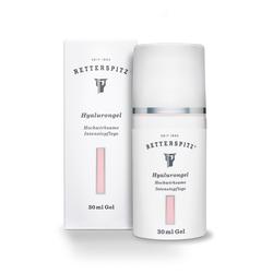 Wei&szlig;es Gel-Fl&auml;schchen mit rosa Etikett und wei&szlig;er Verpackung daneben.