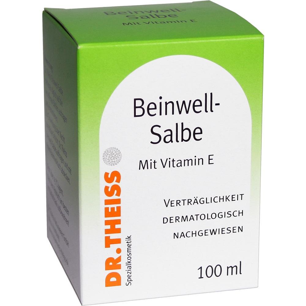 Gr&uuml;ne Packung Beinwell-Salbe mit Vitamin E von Dr. Theiss, 100 ml.