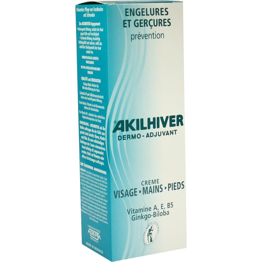 Eine Cremeverpackung mit der Aufschrift "AKILHIVER" f&uuml;r Gesicht, H&auml;nde und F&uuml;&szlig;e.