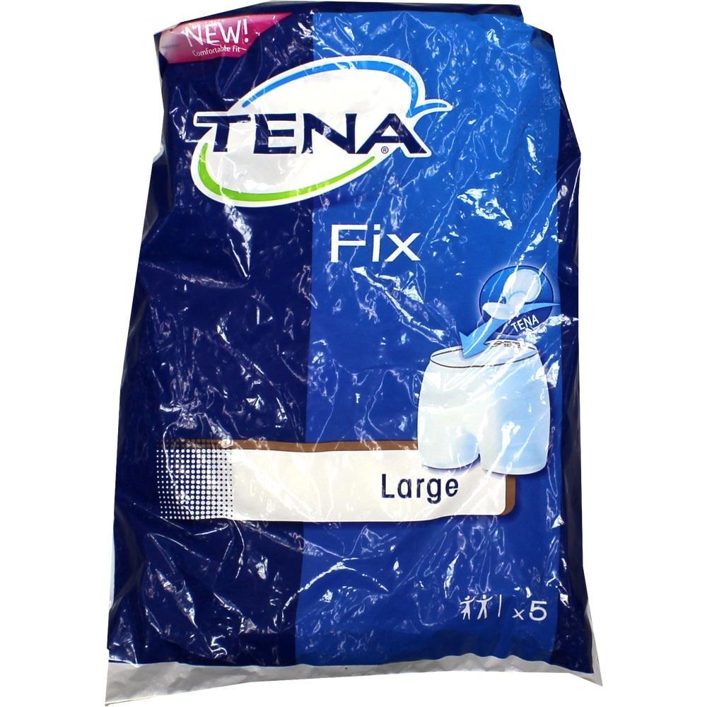 Blau-wei&szlig;e Verpackung f&uuml;r TENA Fix Unterw&auml;sche in Gr&ouml;&szlig;e Large.
