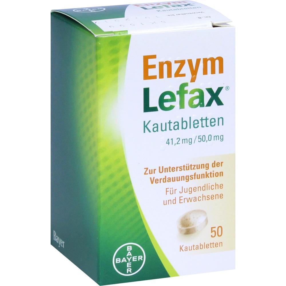 Packung mit Lefax Kautabletten zur Unterst&uuml;tzung der Verdauung f&uuml;r Jugendliche und Erwachsene.