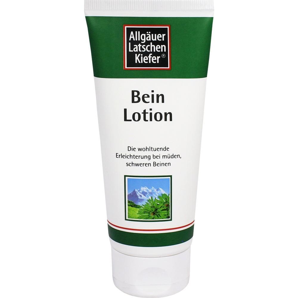 Eine gr&uuml;ne Tube mit Bein-Lotion der Marke Allg&auml;uer Latschenkiefer.