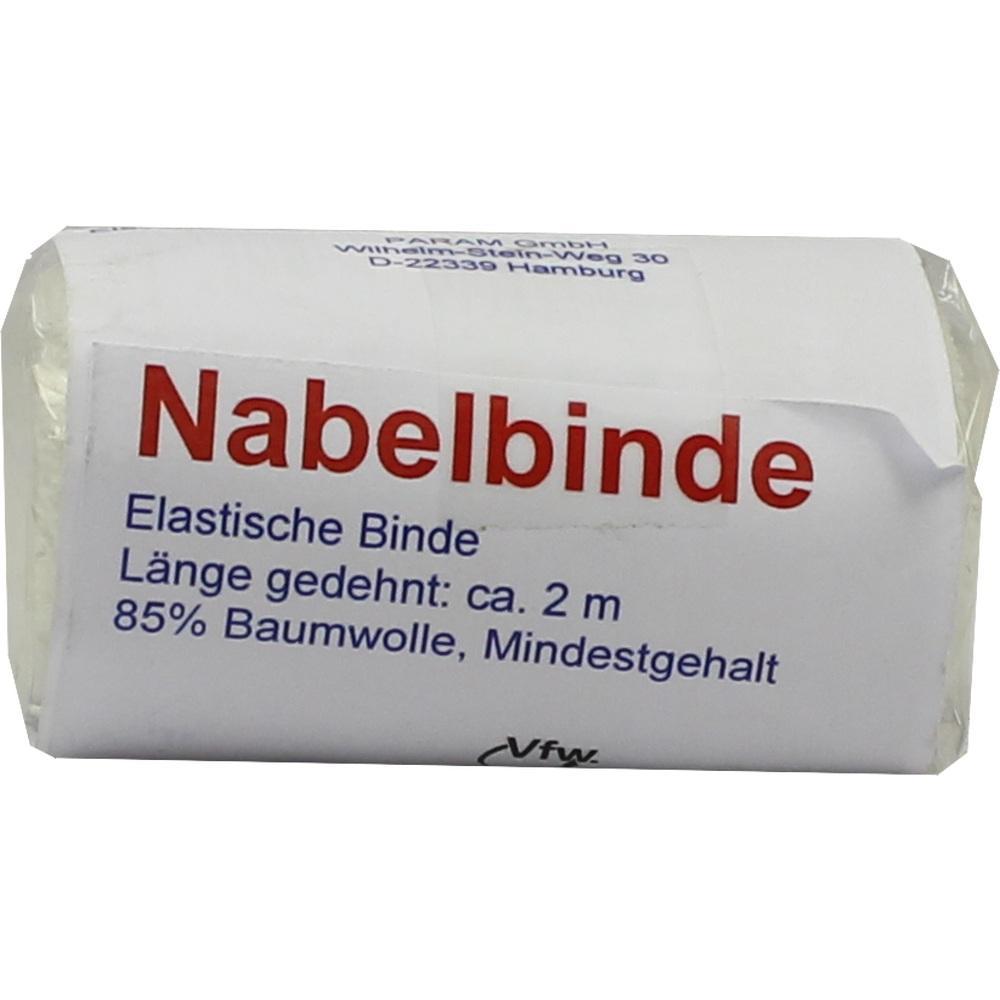 Eine elastische Nabelbinde, L&auml;nge ca. 2 m, aus 85% Baumwolle.