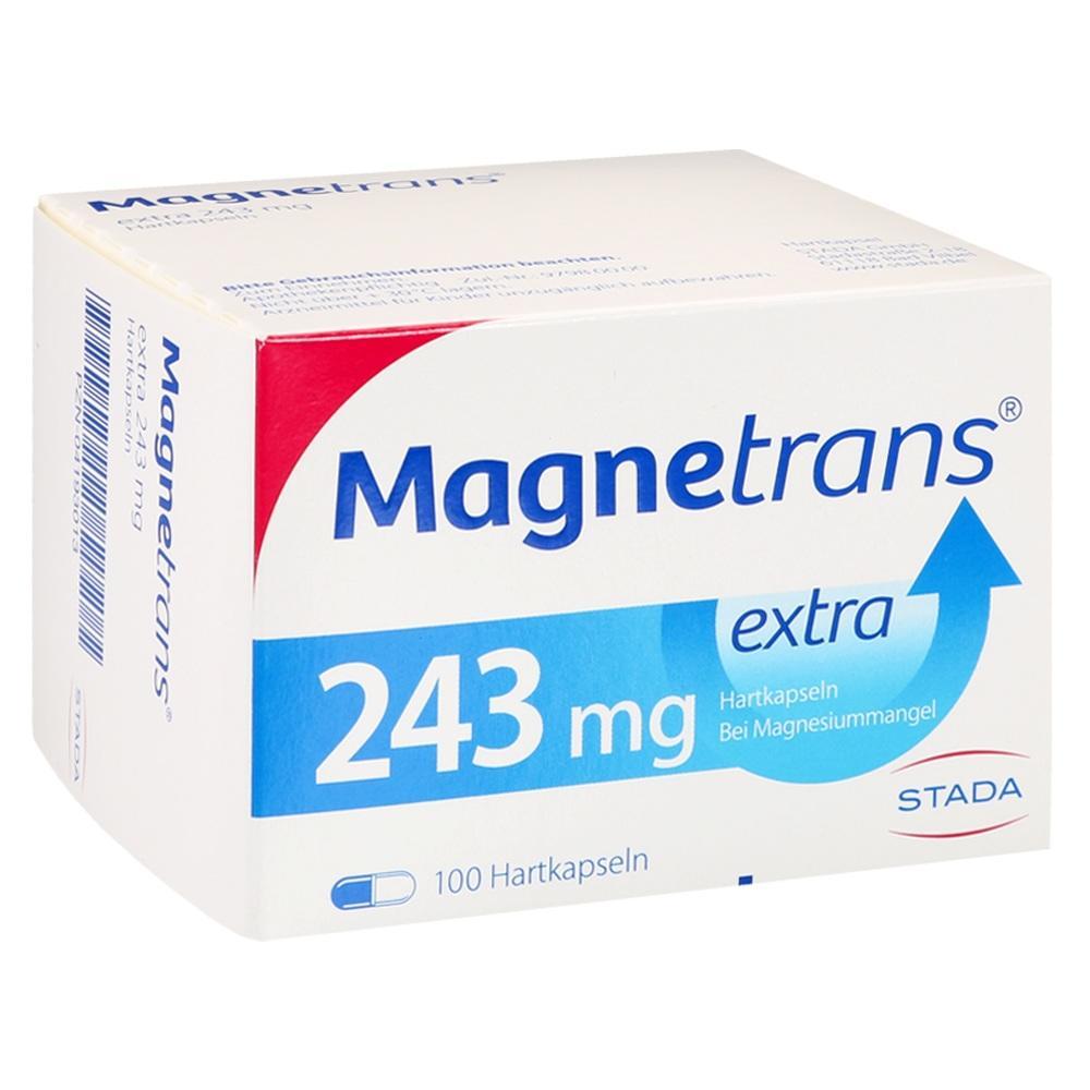 Eine Packung Magnetrans-Kapseln mit 243 mg Magnesium.