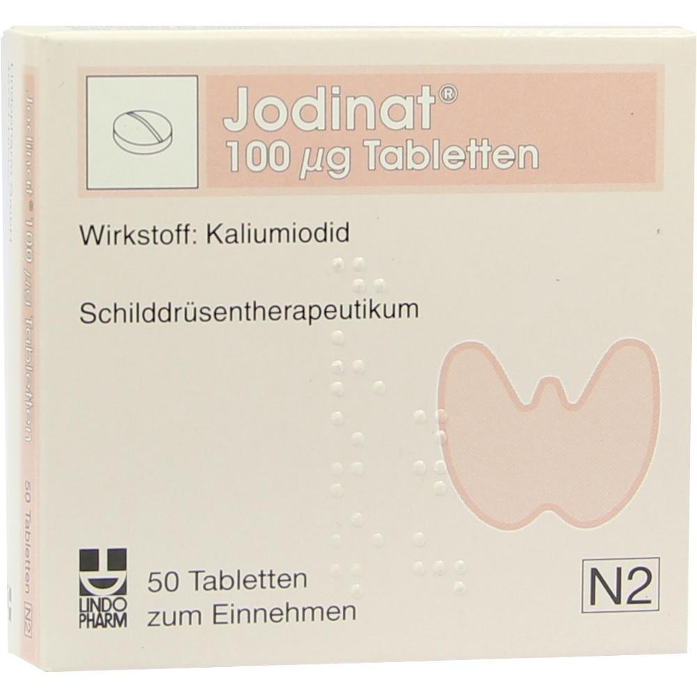 Verpackung von Jodinat Tabletten zur Behandlung der Schilddr&uuml;se.