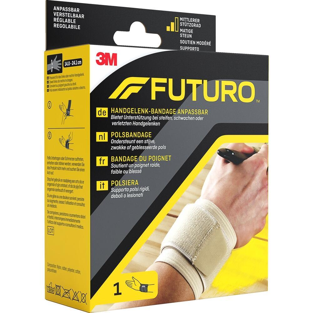 Eine Verpackung f&uuml;r eine anpassbare Handgelenk-Bandage von 3M FUTURO.