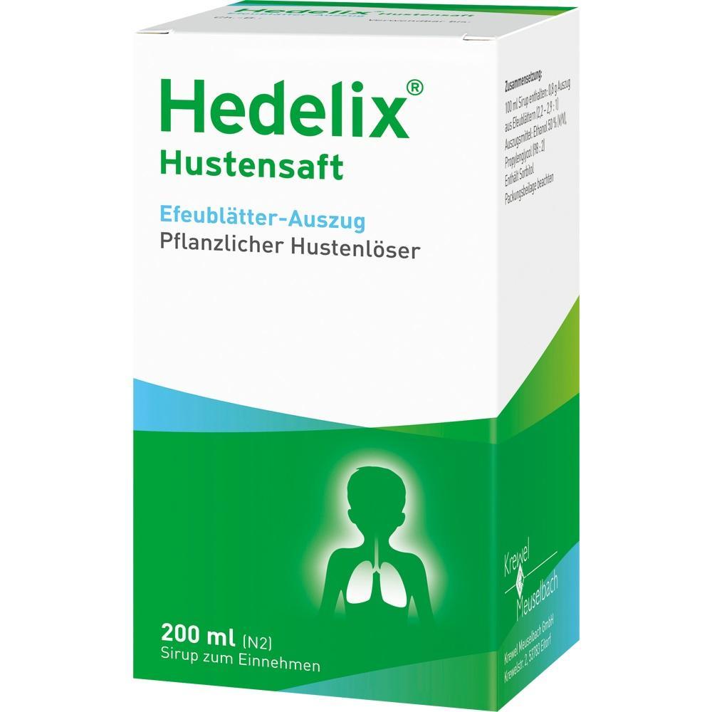 Eine weiße Schachtel Hustenlöser mit grünem Logo und Figur darauf.