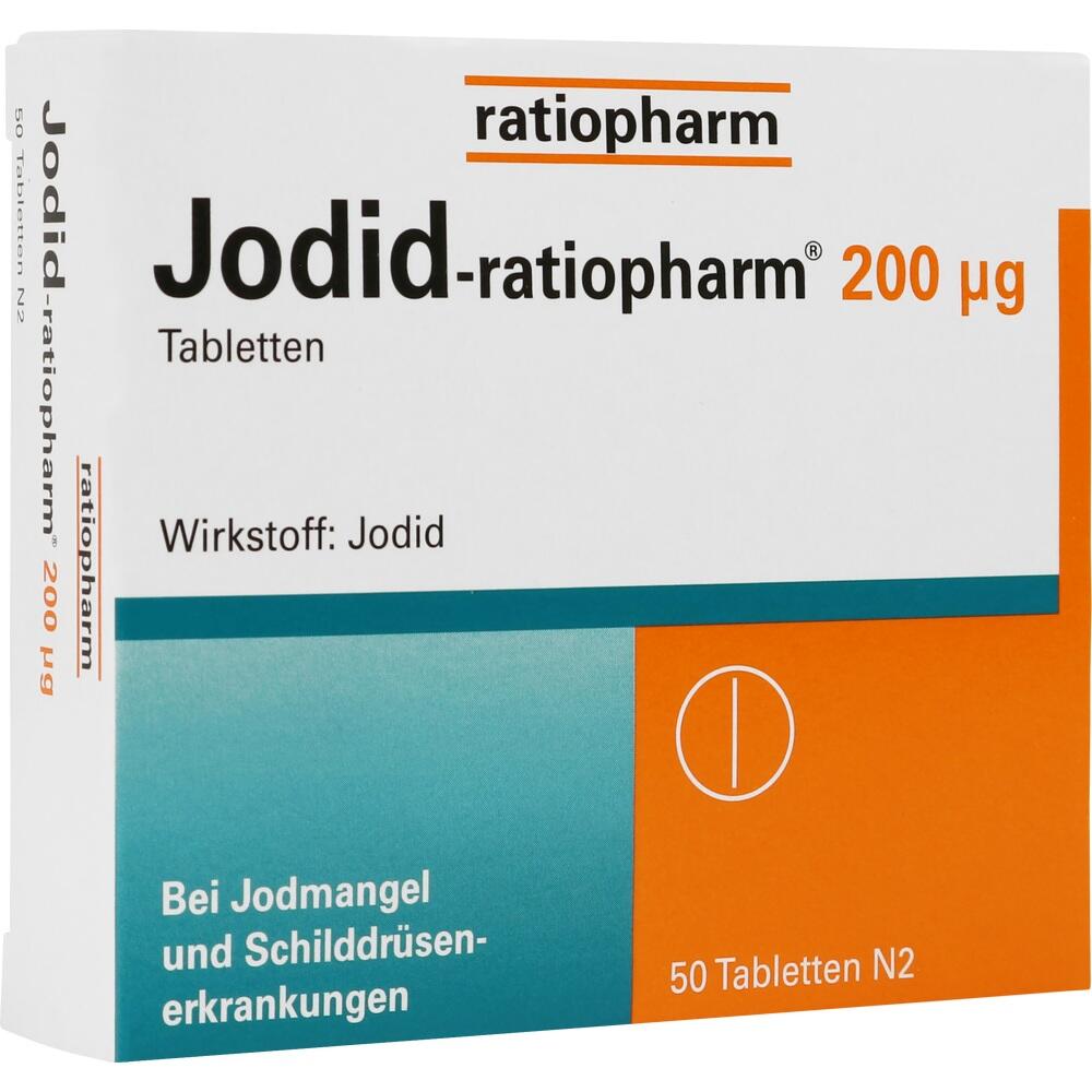 Verpackung von Jodid-tabletten zur Behandlung von Jodmangel.