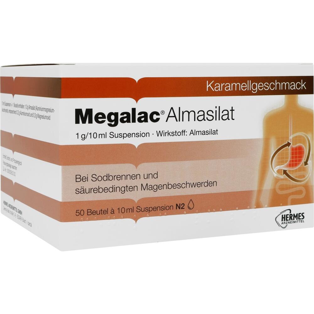 Ein Karton mit der Aufschrift "Megalac Almasilat" für Magenbeschwerden.