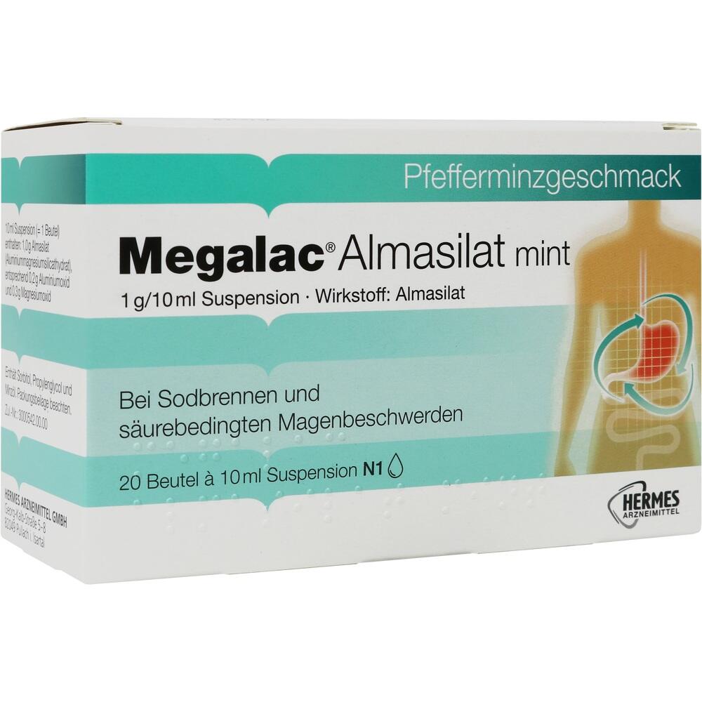 Gelbe und weiße Medikamentenverpackung gegen Sodbrennen und Magenbeschwerden.