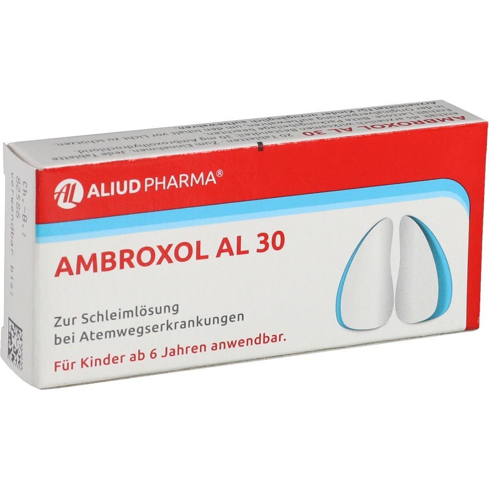 Eine Medikamentenschachtel mit der Aufschrift "Ambroxol AL 30".