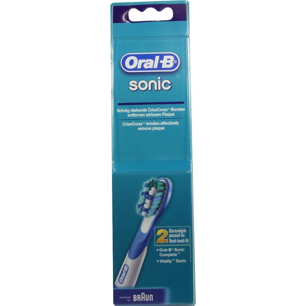 Verpackung von Oral-B Sonic Zahnb&uuml;rstenkopf mit Bild der B&uuml;rste.