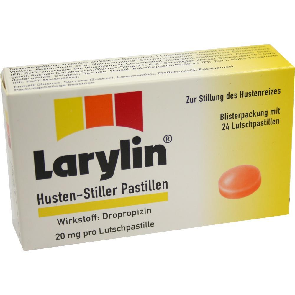 Packung Larylin Lutschtabletten zur Beruhigung von Hustenreiz.