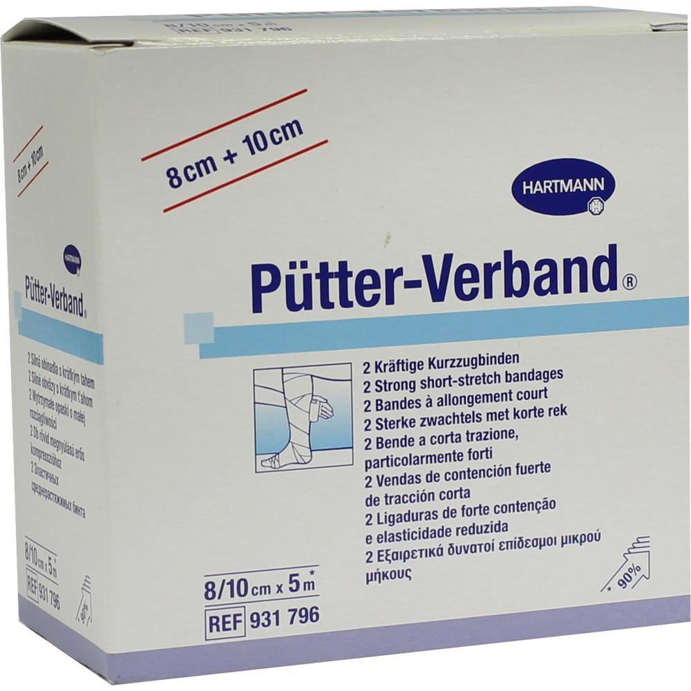 Eine Schachtel mit P&uuml;tter-Verband, einem starken Kurzzugbinden-Set f&uuml;r Kompression.