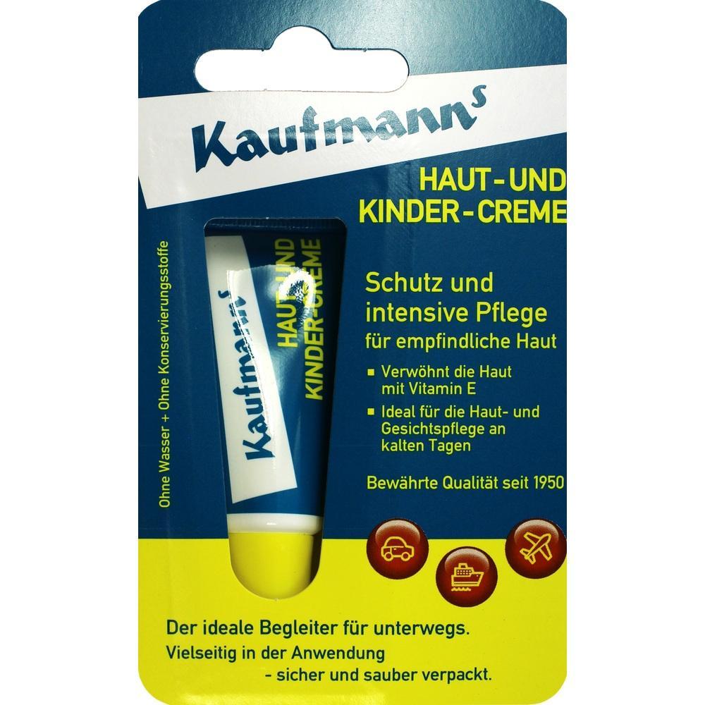 Eine Verpackung von Kaufmanns Haut- und Kinder-Creme f&uuml;r empfindliche Haut.