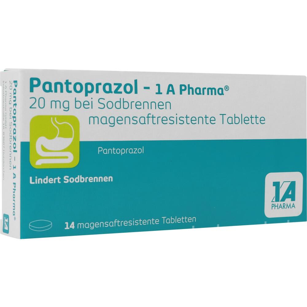 Packung Pantoprazol-Tabletten gegen Sodbrennen.