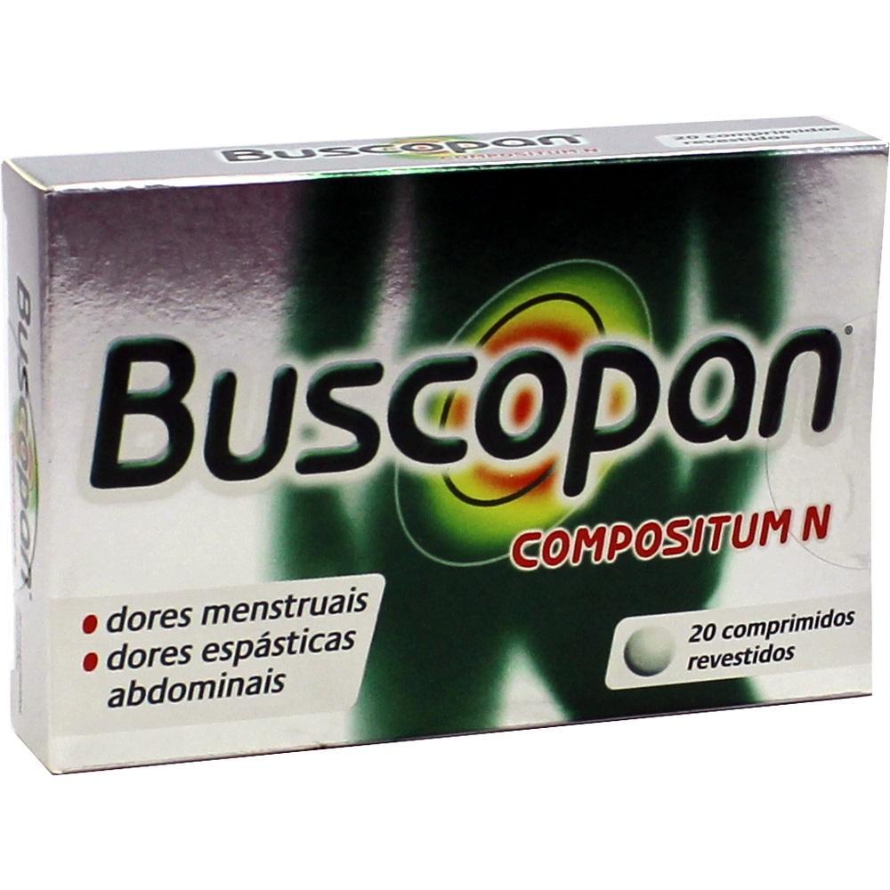 Eine Schachtel Buscopan-Tabletten mit 20 Tabletten gegen Bauchschmerzen.
